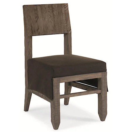 "Wood You, Please?" Skirted Side Chair with Bare Wood Back Panel